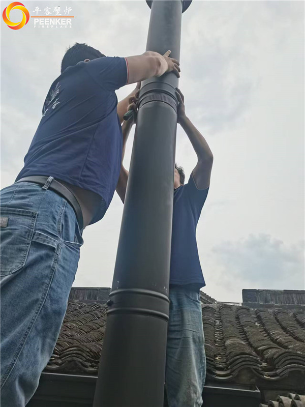 安吉桃花源陽光房丹麥Morso 2110進口壁爐安裝.jpg